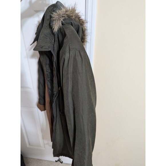 Out Brook Women's Heavy Hooded With Faux Fur Coat Size Medium Forest Green - Picture 6 of 9